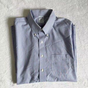 Brooks Brothers Dress Shirt Mens Size 17.5- 4/5 Striped Button Up Long Sleeve